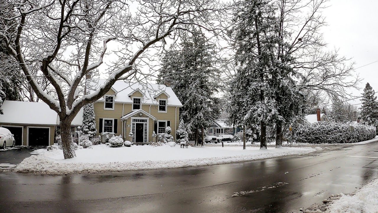 Winter Snowy Christmas Day and Cozy Homes, Toronto, Canada