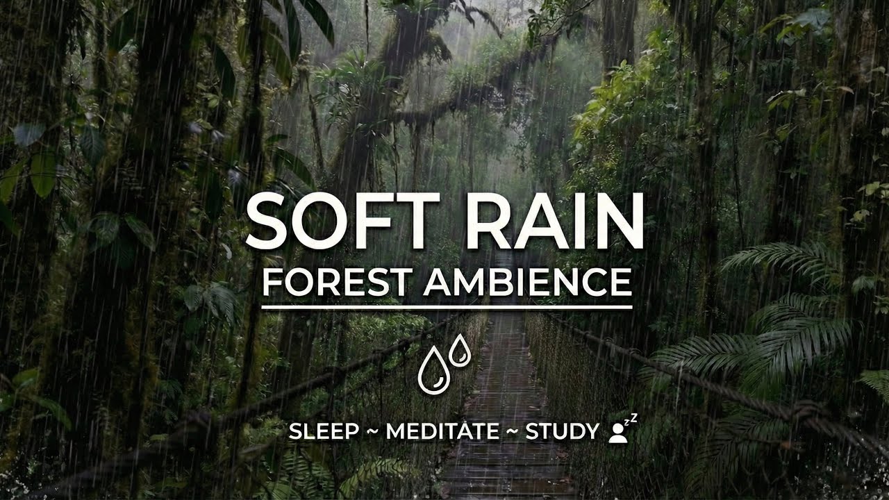 Rain and Thunder Sounds on Cozy Forest | Soothing Rain Sounds for Sleeping & Relaxation