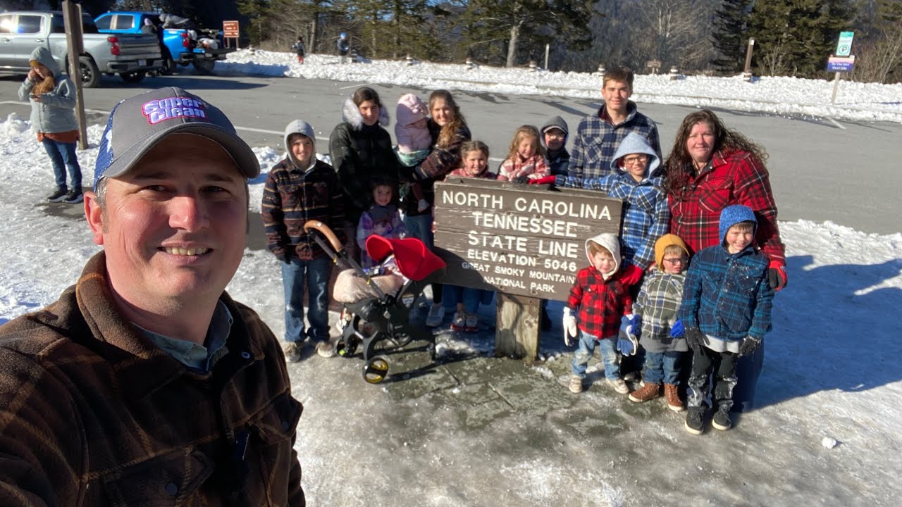 Taking our 14 children to see snow in the mountains!