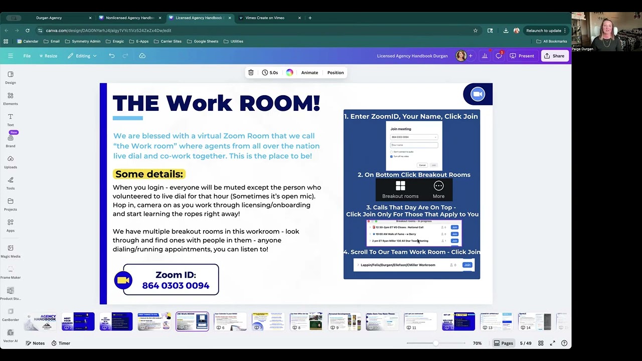 Work Room Training