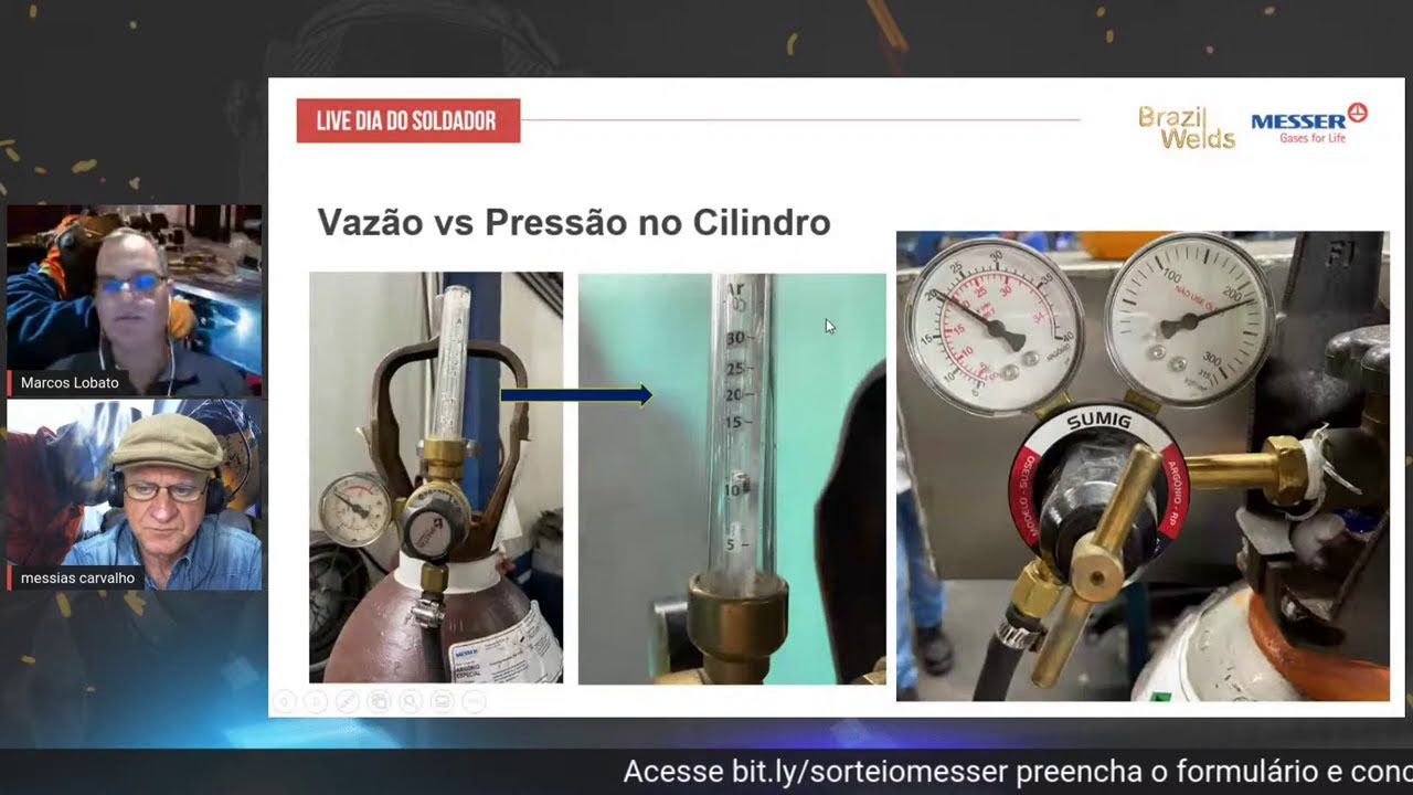 Vazão x pressão dos cilindros de gases de proteção para corte e solda!