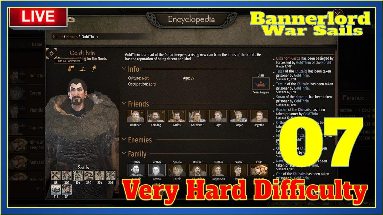 War Sails | GoldThrin #07 - Day 637 Level 28! Nords made Peace :( Gonna go Help Battania Now!