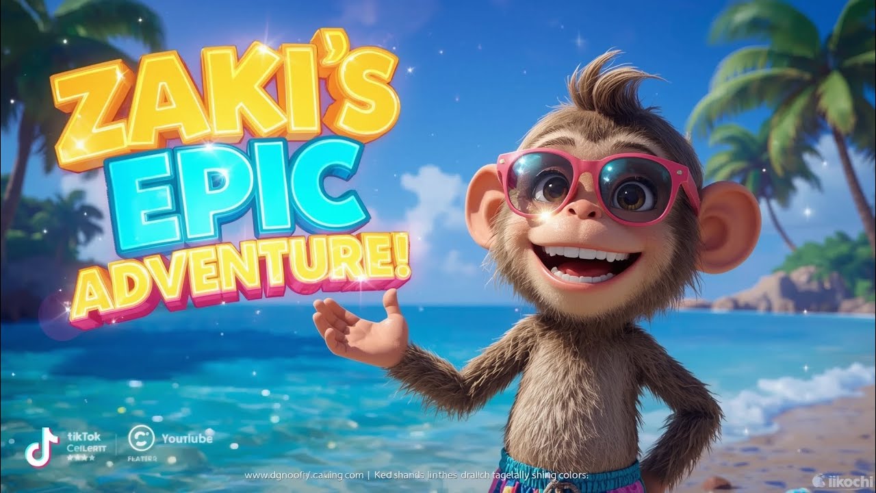 &ldquo;Monkey Zaki Goes to the Ocean! 🐒✨🌴&rdquo;