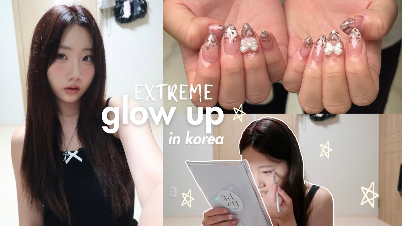 KOREA glow up for UNI📓: nails, dyeing my hair, makeup, etc