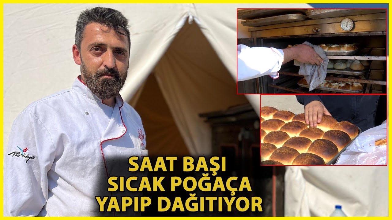 Depremzedeler İçin Pastanesini Çadıra Taşıdı, Poğaça Yapıp Dağıtıyor