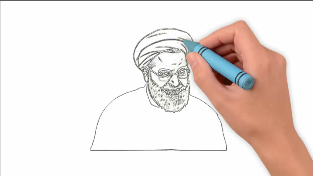 How to Draw Hassan Rouhani