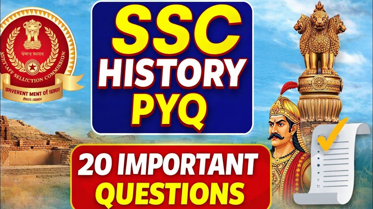 🔥 SSC History PYQ | 20 Most Important Questions | SSC CGL, CHSL, GD 2026..