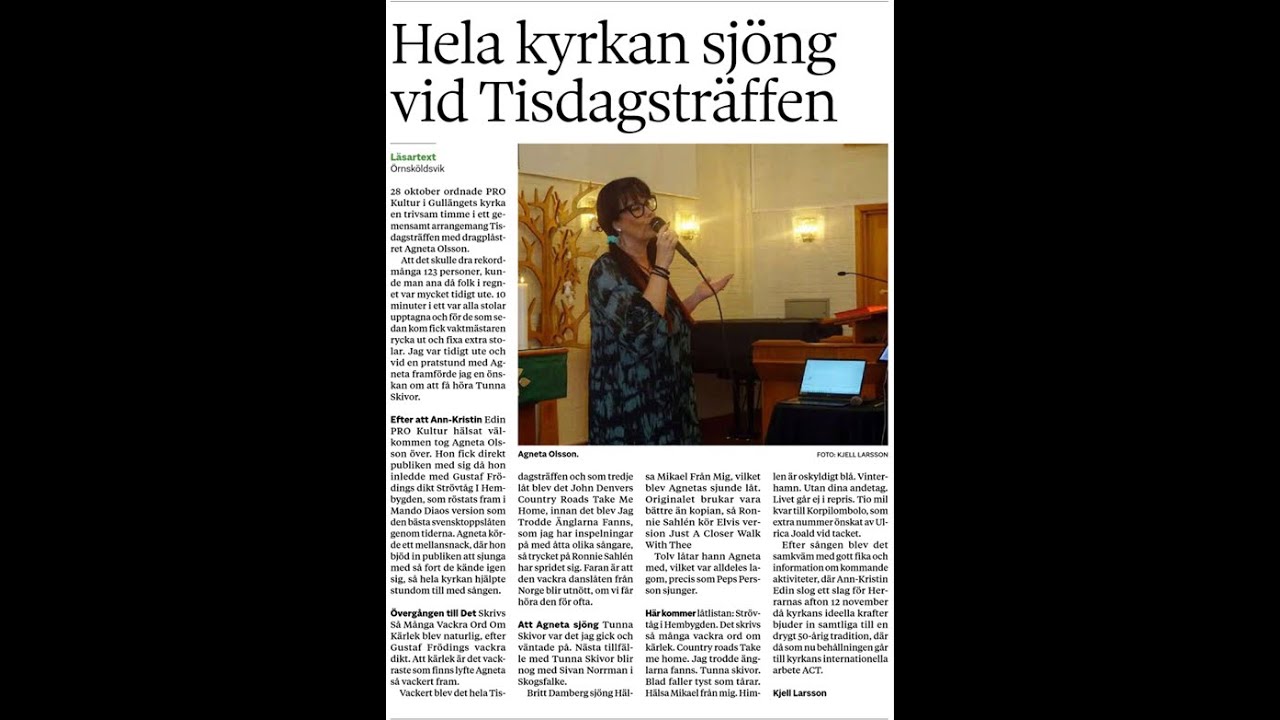 Agneta Olsson 20251028 ÖA Hela kyrkan sjöng vid tisdags träffen