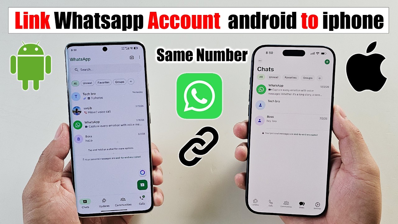 How to link Whatsapp account from android to iPhone