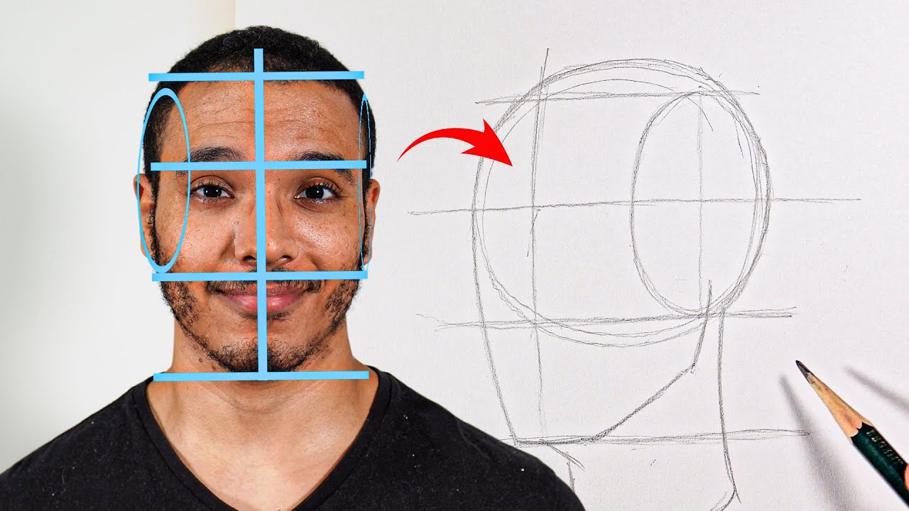 Como desenhar cabeça em qualquer ângulo | Método Loomis