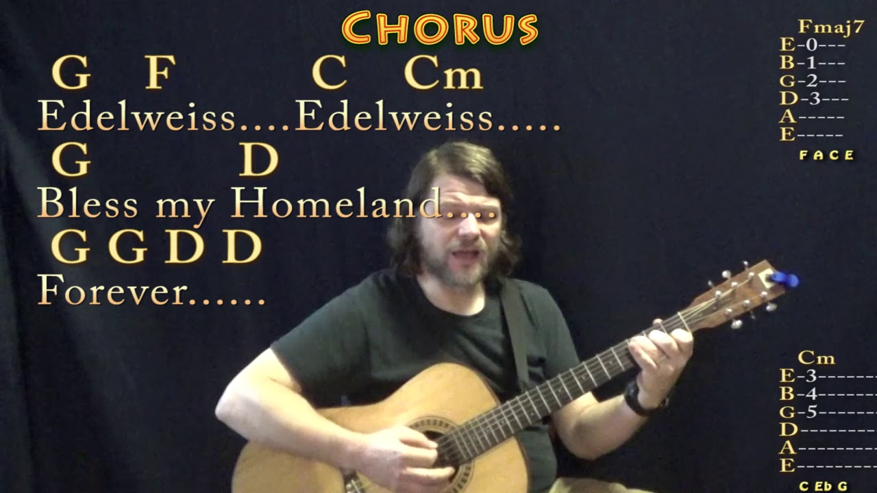 Edelweiss (The Sound of Music) Guitar Cover Lesson in G with Chords/Lyrics