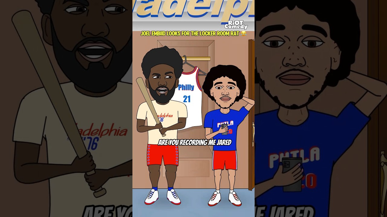 Joel Embiid Looks For The Locker Room Rat 😂 #nba #nbanews #sportsnews