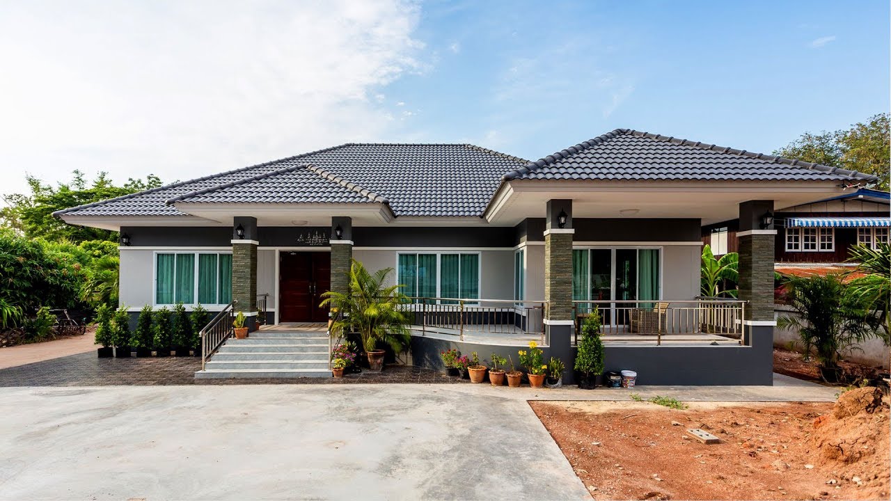 บ้านชั้นเดียวสไตล์คอนเทมโพรารี่ ขนาด 4 ห้องนอน  3 ห้องน้ำ พื้นที่ใช้สอย 166 ตร.ม.