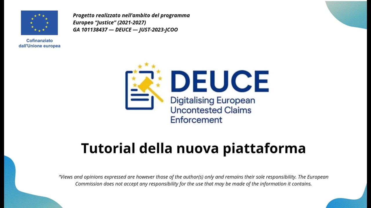 Tutorial Piattaforma   Progetto DEUCE it