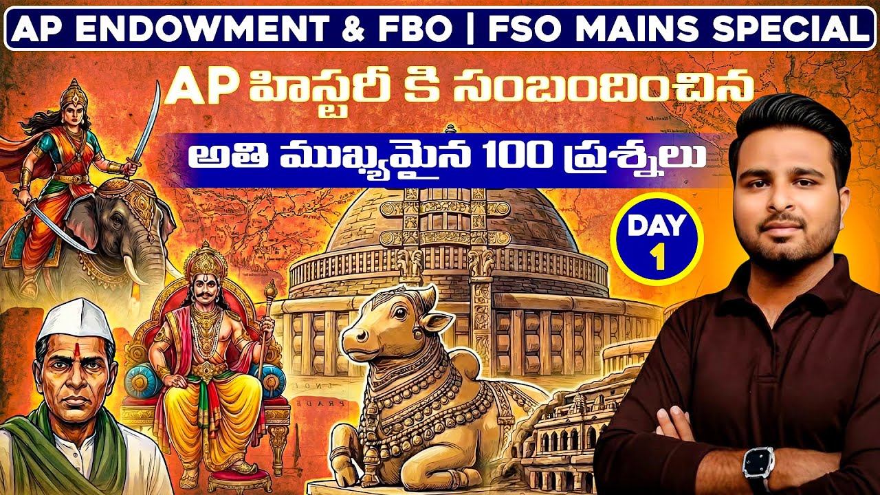 AP ENDOWMENT ,FBO&FSO MAINS |Top 100 imp mcqs from Ap history day -1|by siva sir