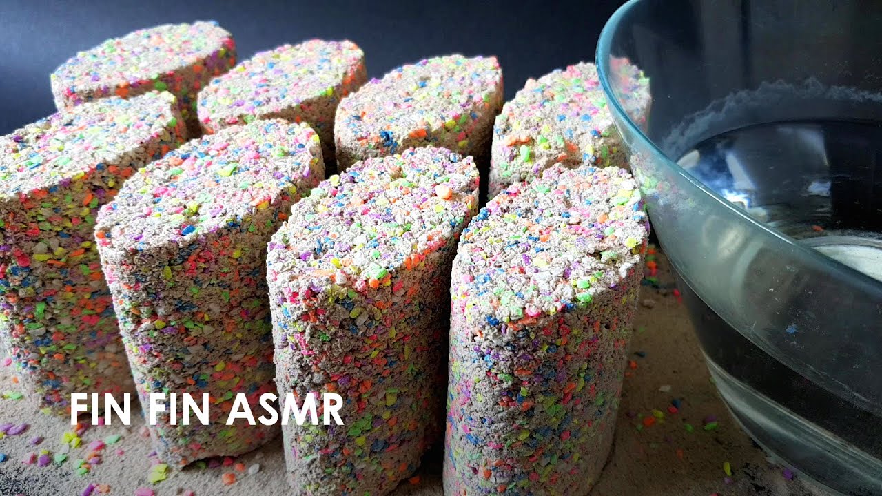 🍭🍭ASMR Candy Crush in Water | Sand+Colorful Stone ❤️💛💚💜💙 #303