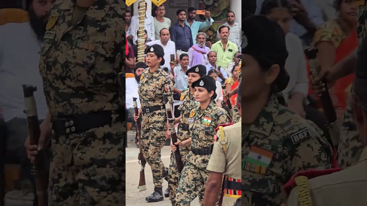 Bsf🇮🇳 lady soldier weapon⚔️ drill #bsf #army #borderbattle #shorts #viral #suchetgarh #dhurandhar