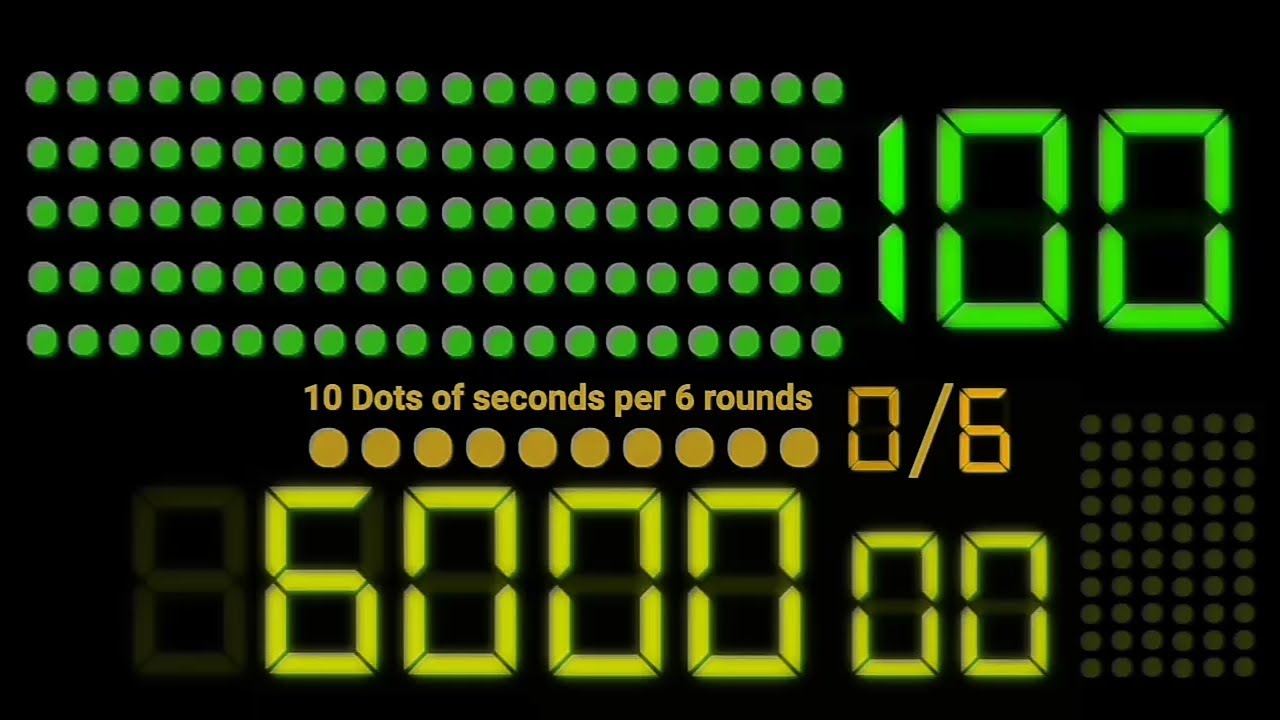 6,000 Seconds Countdown (With total minutes LED effect Dots timer) Remix Great giana overwold Ver.3