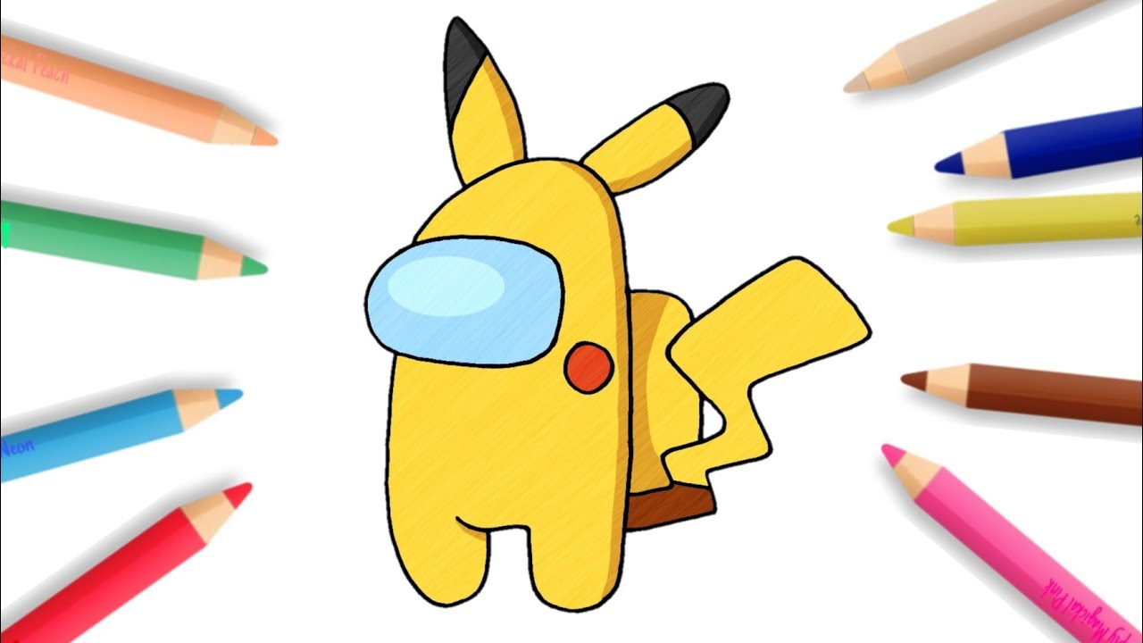 How to Draw Among Us Pikachu Easy | Among Us x Pokemon