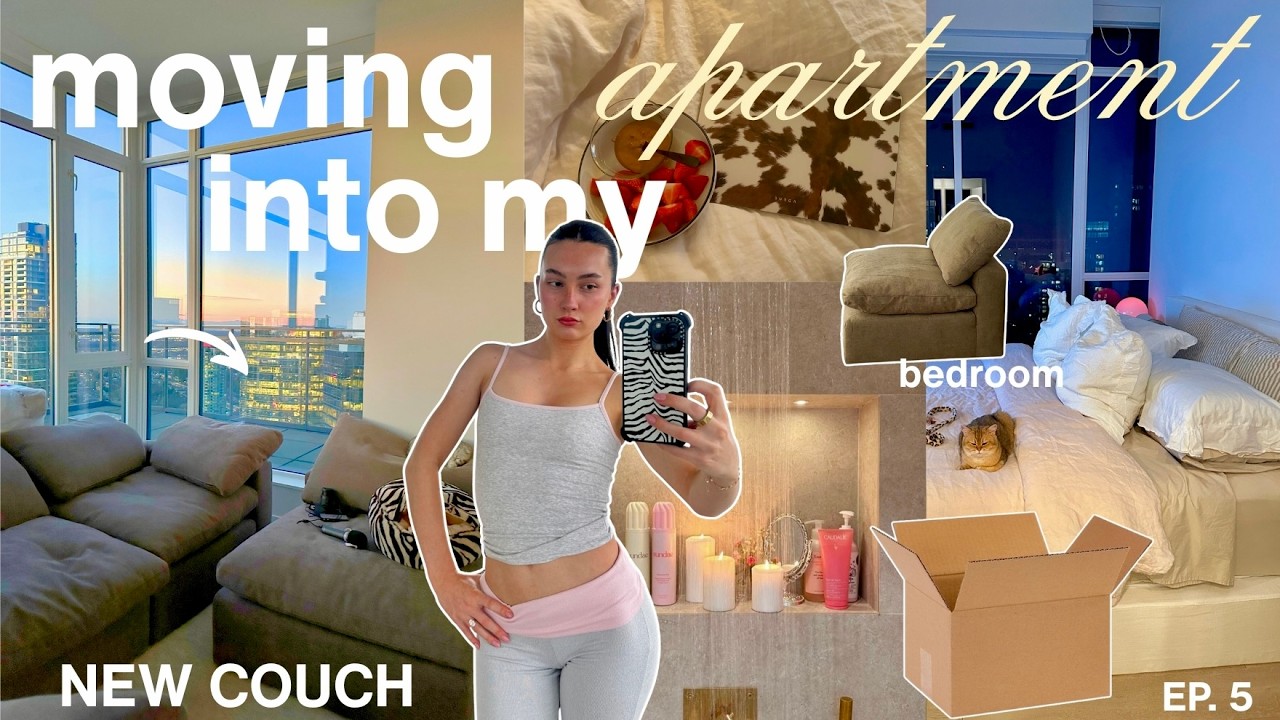 MOVING VLOG 🔑 couch delivery, organizing &  bedroom makeover | ep.5