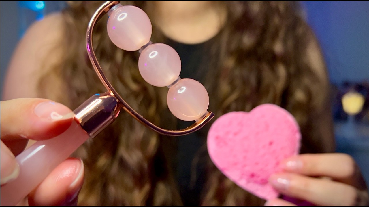 ASMR Skincare and Makeup 🌙 Friend Helps You Wind Down (No Talking, Storm Sounds, Personal Attention)