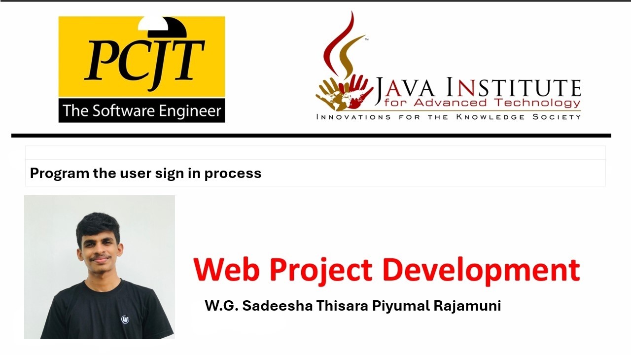 Web Task 3 - Program the user sign in process