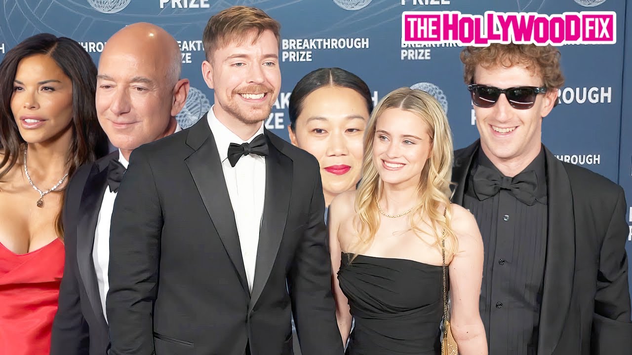 MrBeast, Mark Zuckerberg & Jeff Bezos Arrive With Their Dates At The Breakthrough Prize Ceremony