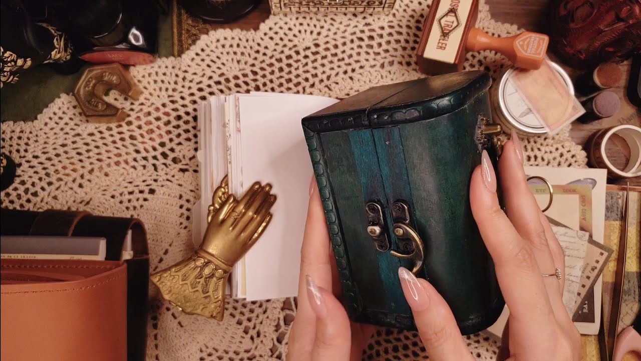 ASMR｜2つのVintageコラージュ/Scrap booking｜Relaxing paper sound,Decorate idea