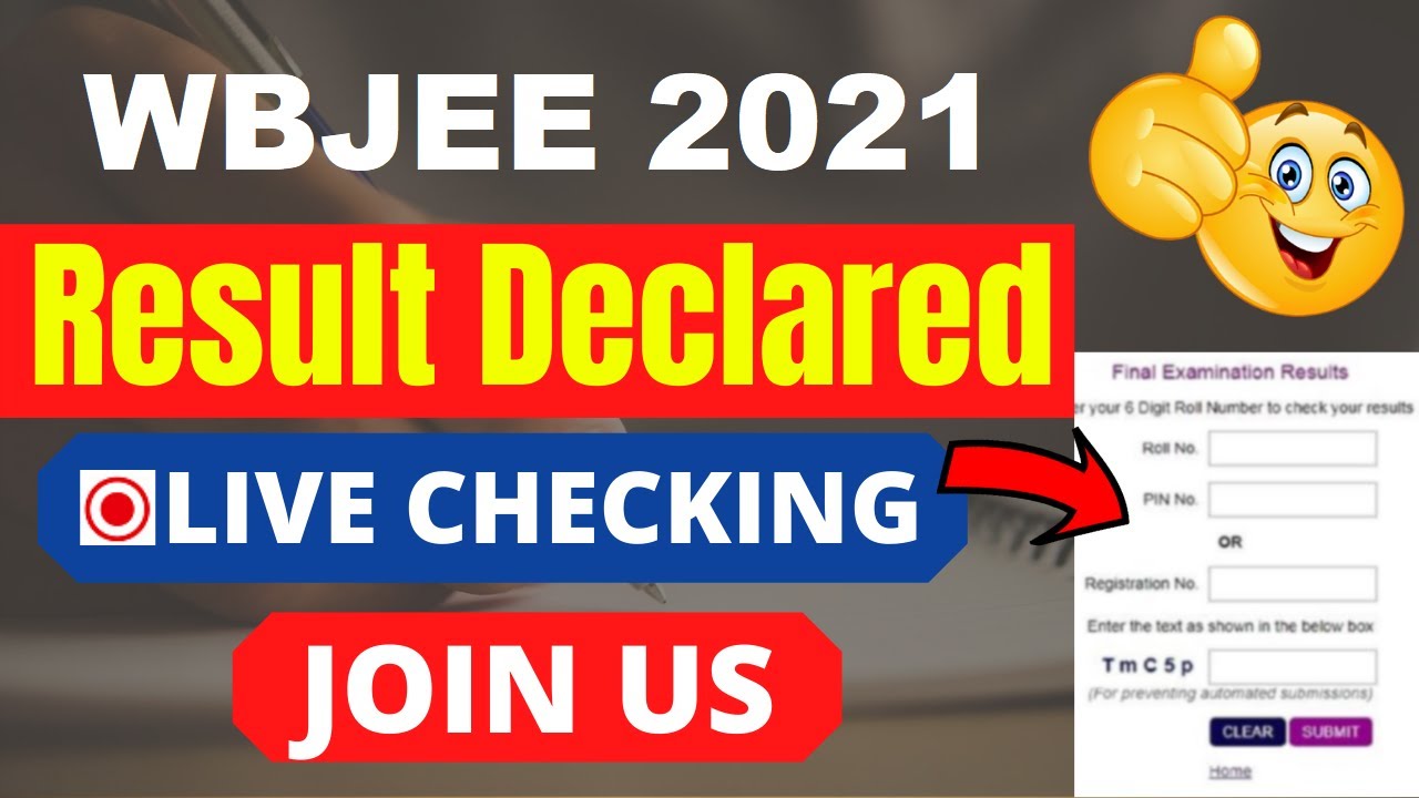 WBJEE 2021 Result (Declared) - Check Your WBJEE 2021 Result Here