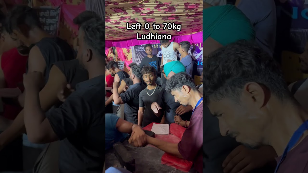 Left hand 0tp 70kg. Ludhiana arm wrestling championship 