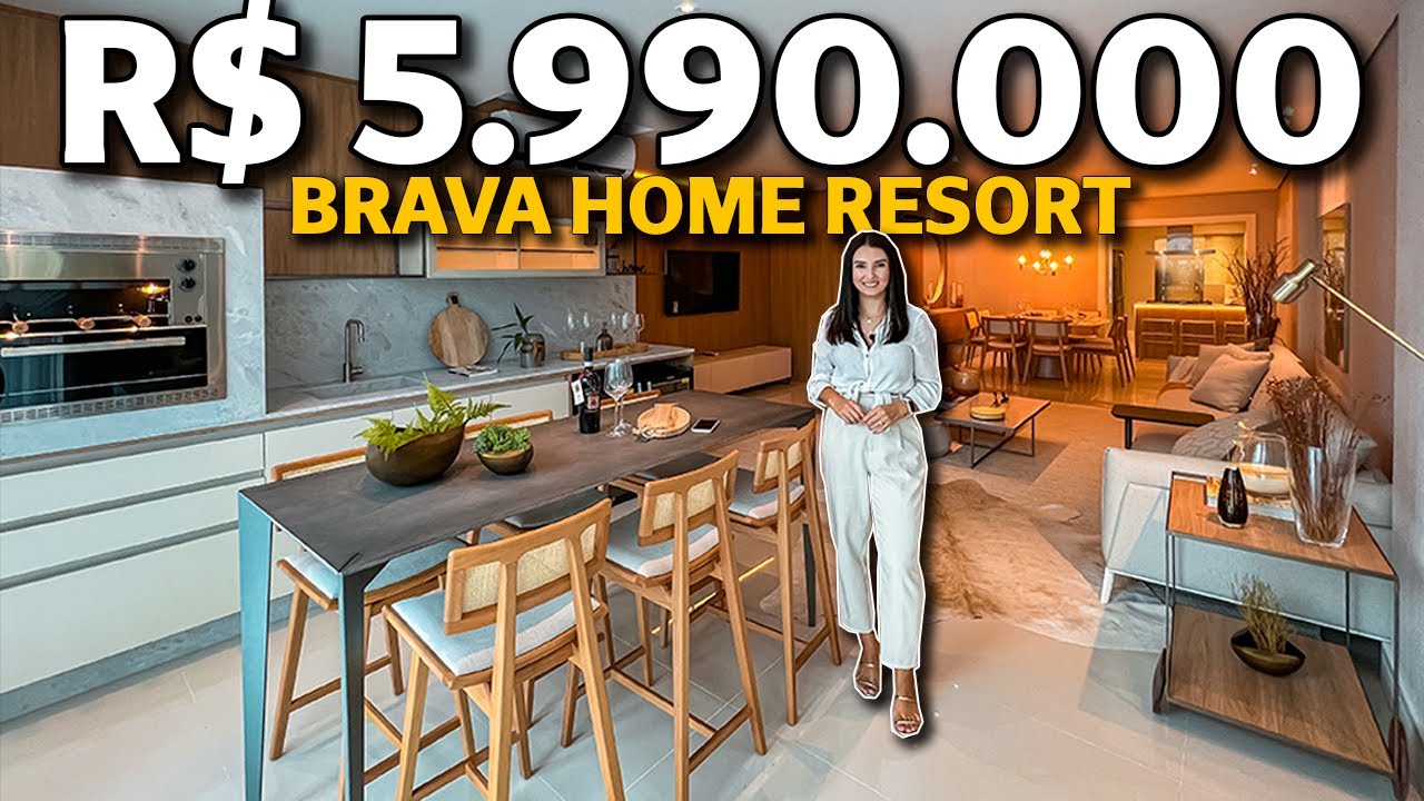 Apartamento Decorado no Brava Home Resort com Terraço de 40m²
