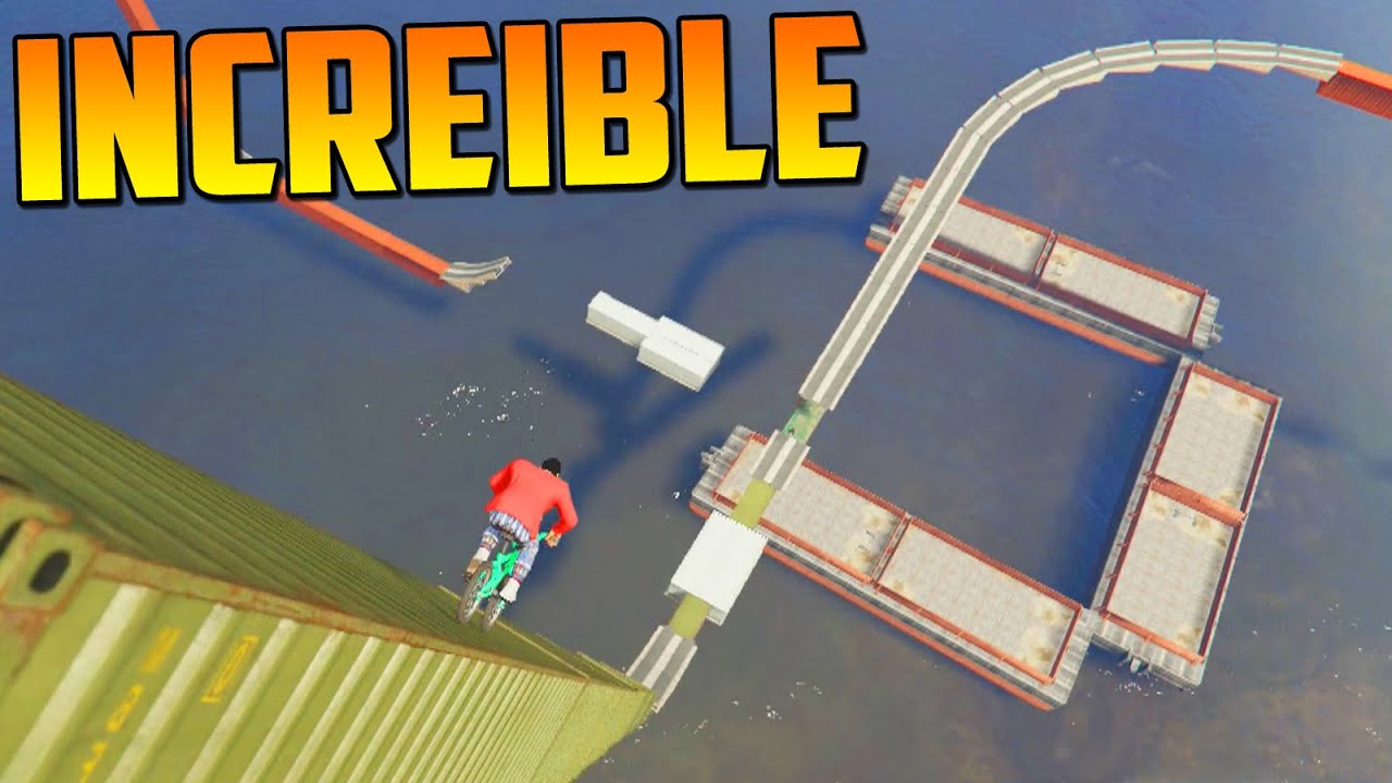 INCREIBLE!!! ULTRA RAMPA EMPINADA!!! - Gameplay GTA 5 Online Funny Moments (Carrera GTA V PS4)