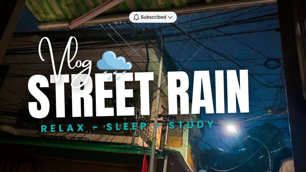 Rainy Night Under the Trees 🌧️ Soft Raindrops & Warm Streetlight Ambience