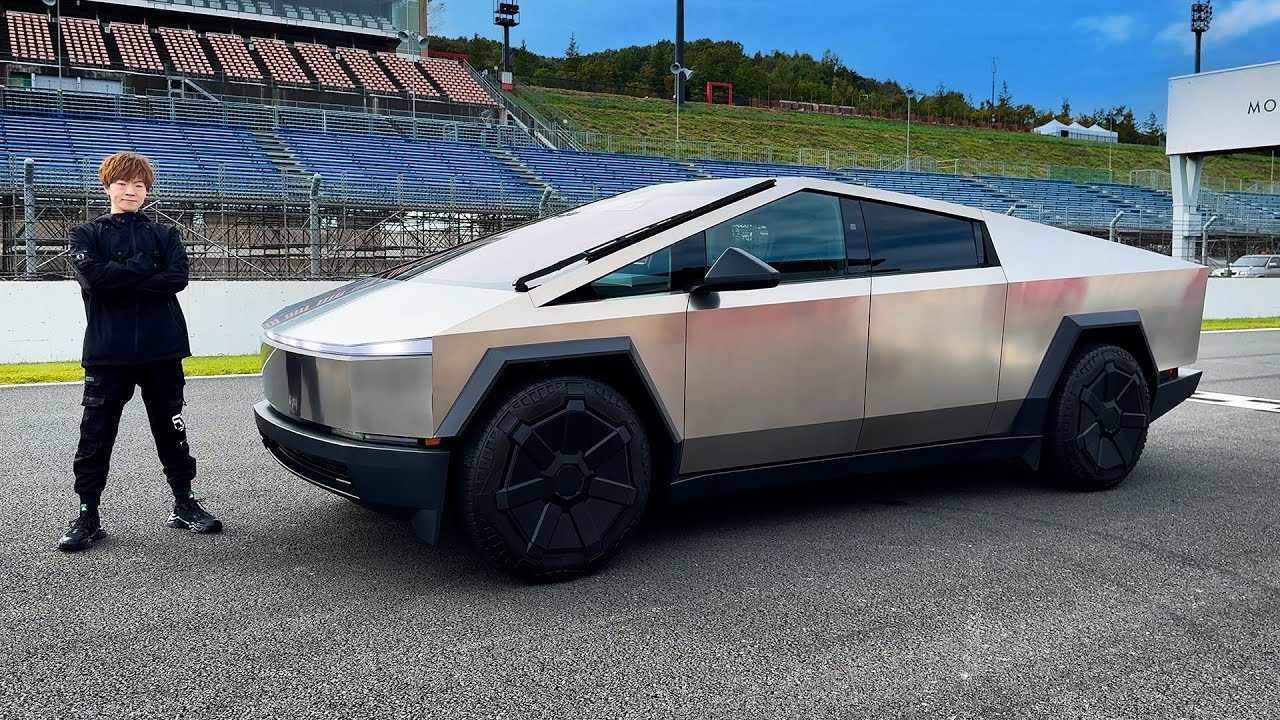 【日本に1台】テスラ サイバートラックでサーキット貸切全開走行 & 車中泊！！！【Tesla Cybertruck】