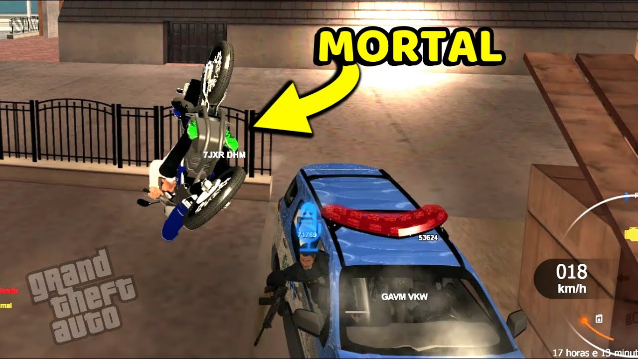 DEI UM MORTAL POR CIMA DA VIATURA DURANTE A FUGA - gta mta rp