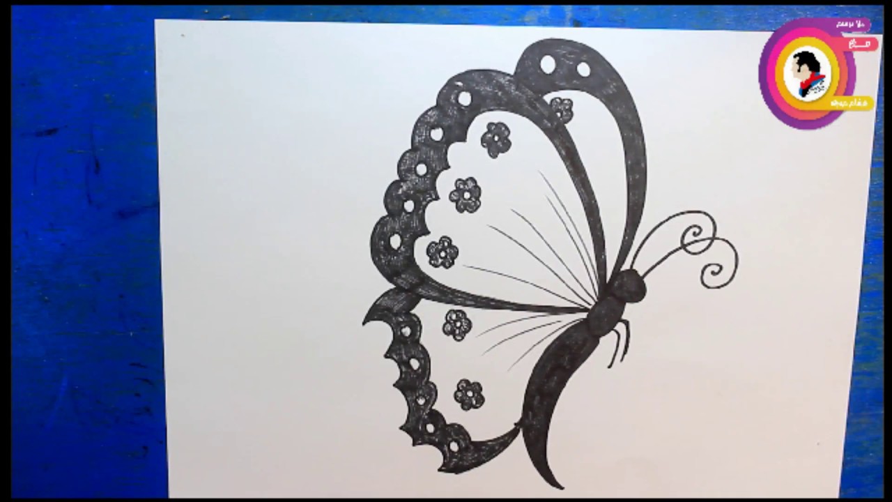 تعليم الرسم للمبتدئين ( طريقة رسم فراشة 3 )