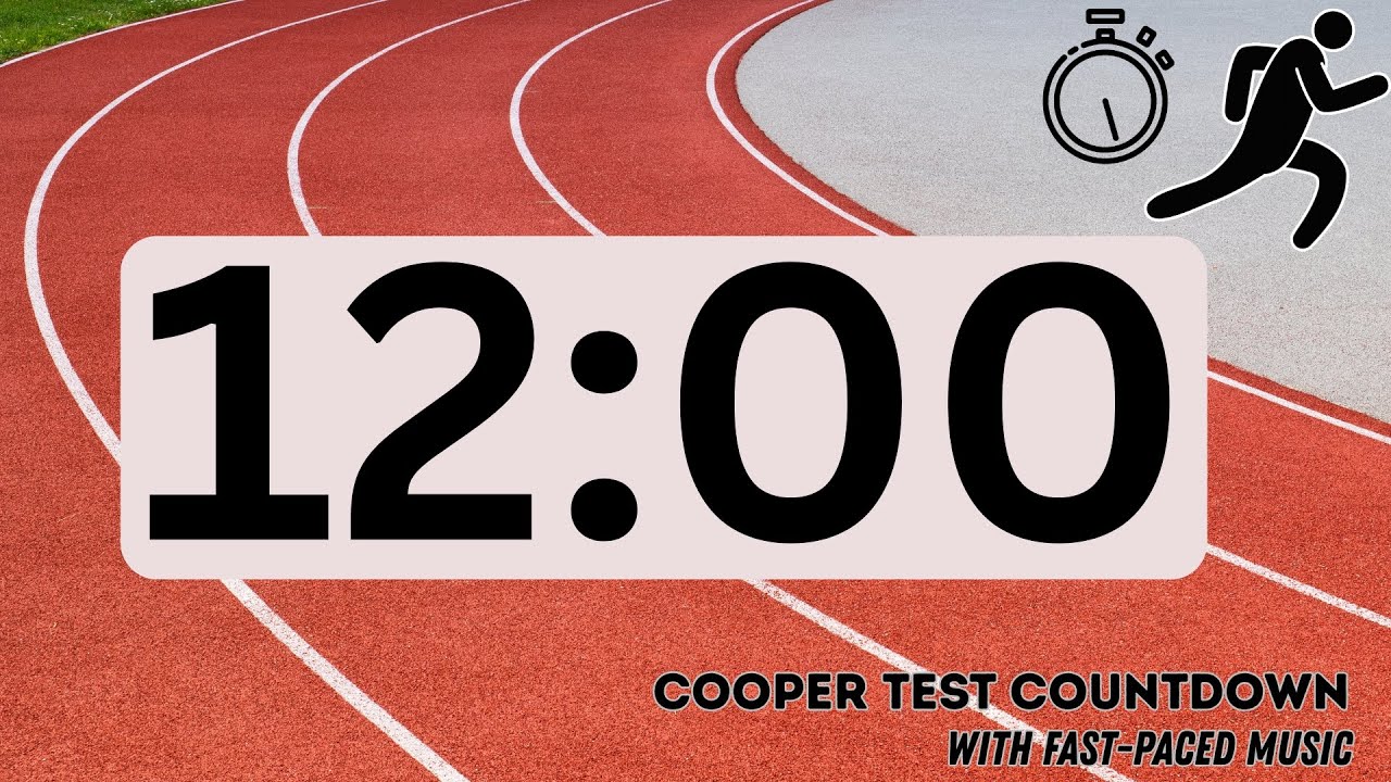 12 Minute Run Timer: Cooper Test | Countdown with Gym Workout Music