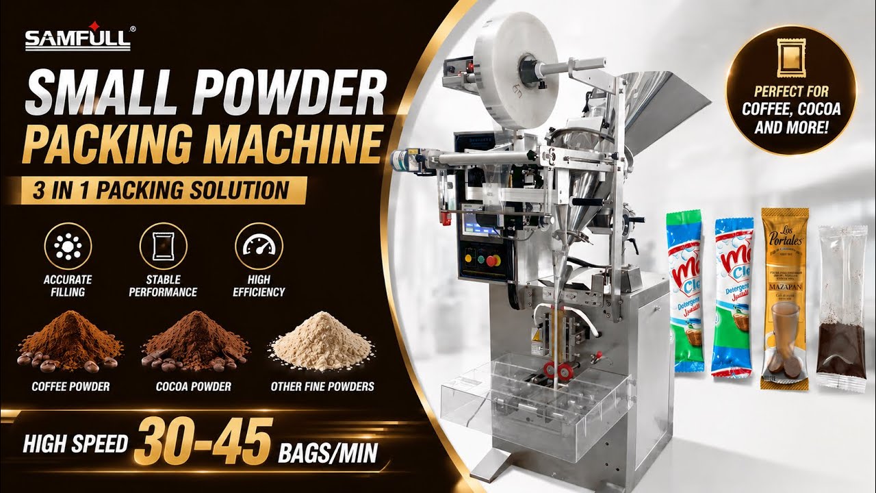 15g 20g 25g coffee powder 3 in 1 packaging, small powder back-seal bag packing machines. #machine