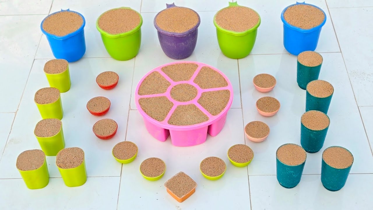 Most Amezing ASMR colour full Sand art' Disign vidios whith glass sand cake video by Sand clay 