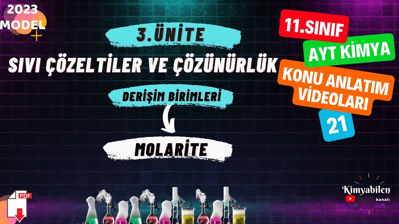 MOLARİTE KONU ANLATIMI VE SORU ÇÖZÜMÜ - 11.SINIF KİMYA - AYT KİMYA