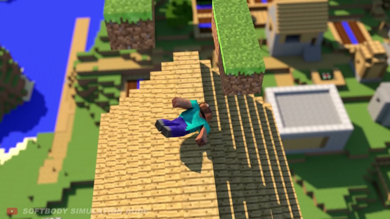 [meme] Softbody Steve falling with meme sound effects in HD