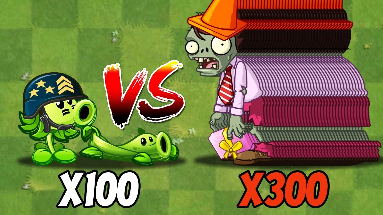 PVZ 2 Challenge - 100 Plants Vs 300 Zombies Level 5 - Who Will Win?