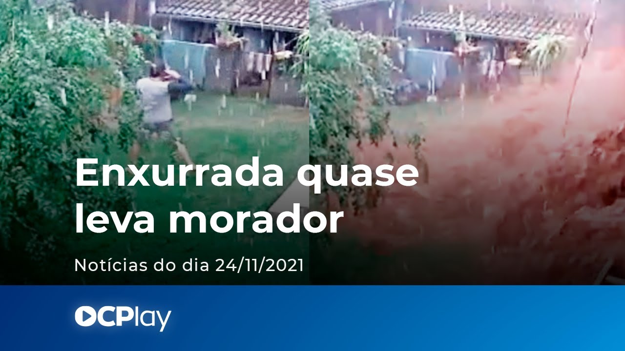 Vídeos: Enxurrada quase leva morador em Anápolis