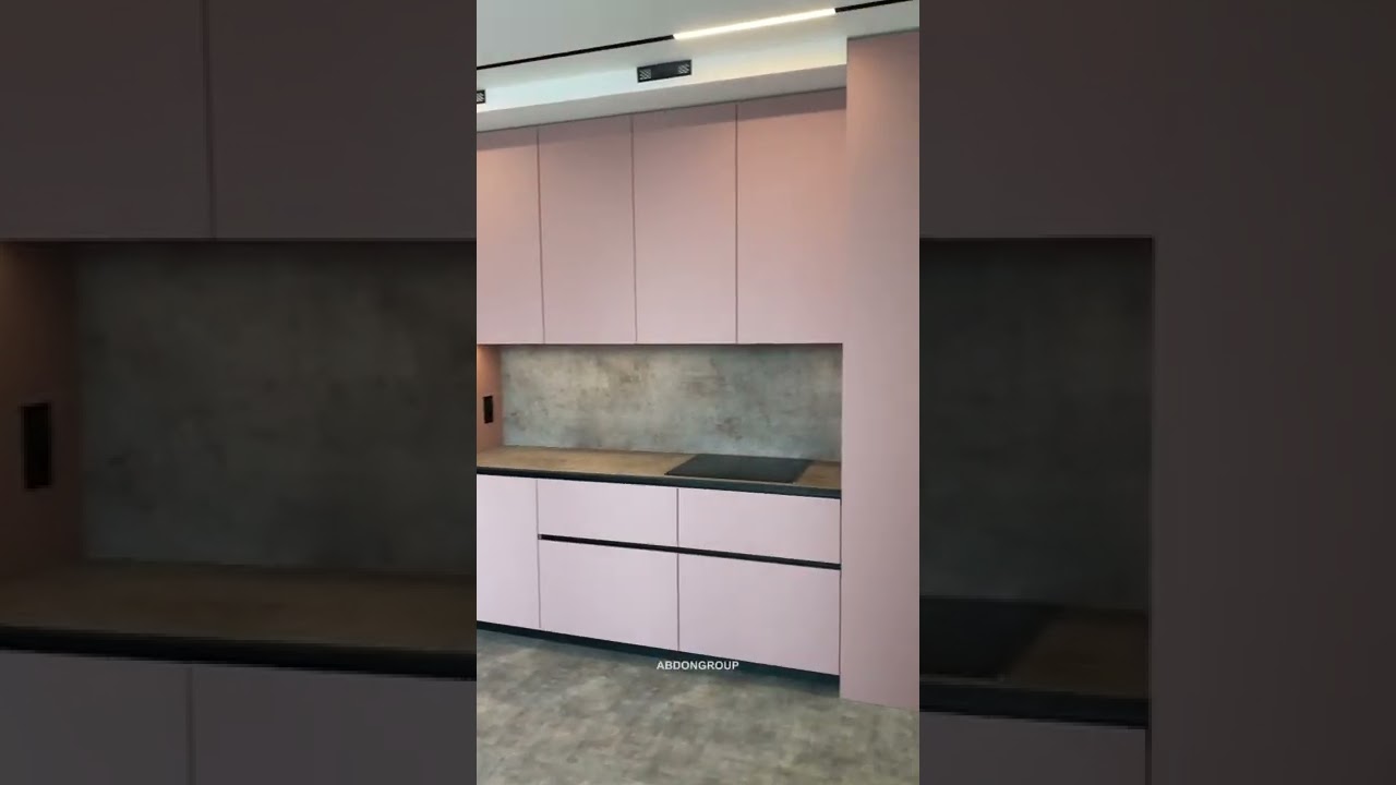 Premium class kitchen, pink color 😍👍 from ABDONGROUP