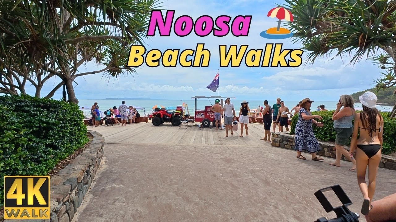 Noosa Beach Walk 🌴 Queensland Australia 4K Walk