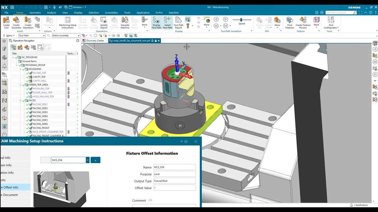 Инструкции по настройке обработки NX CAM
