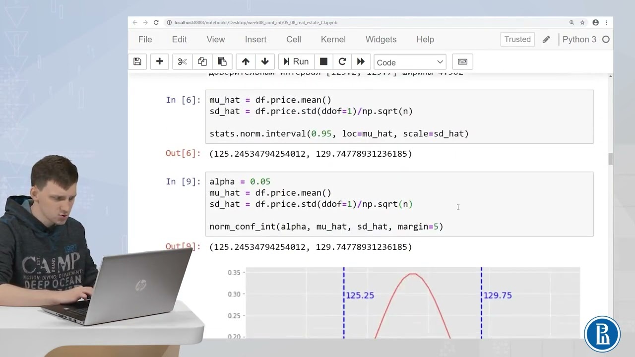 08-04 Доверительные интервалы для средних в python