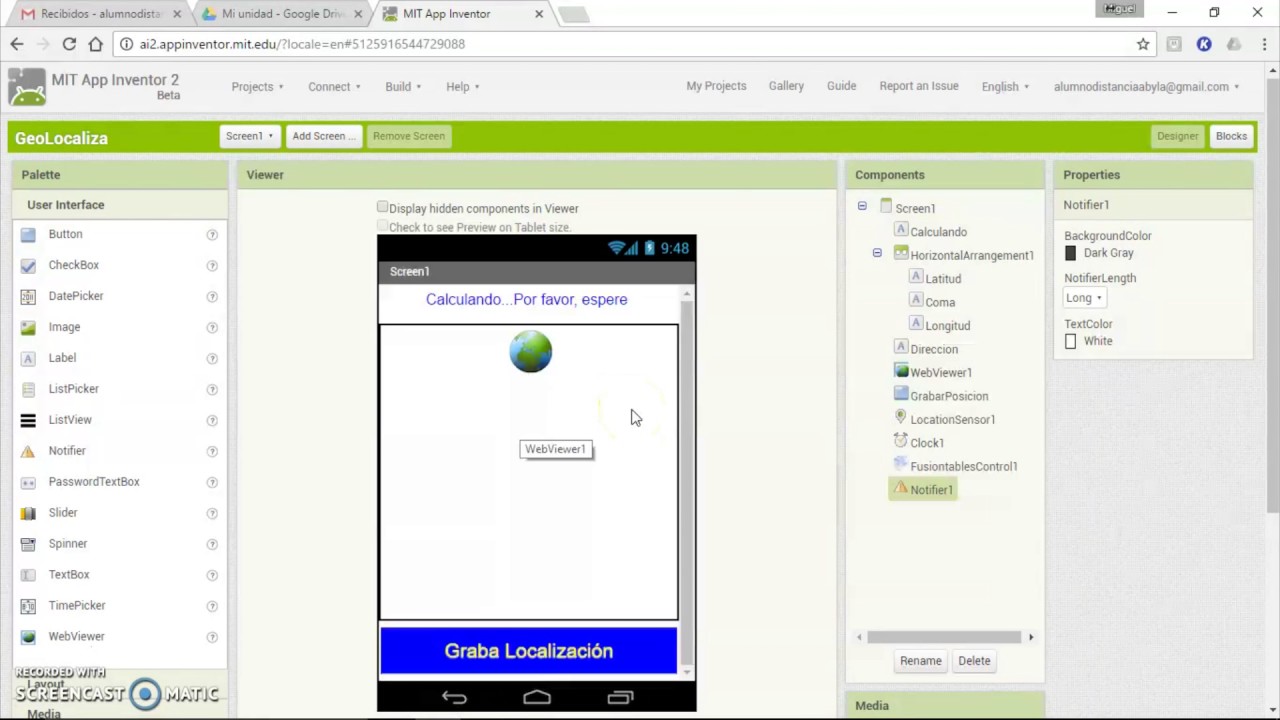 App Inventor: GeoLocaliza (GPS y Fusion Tables)