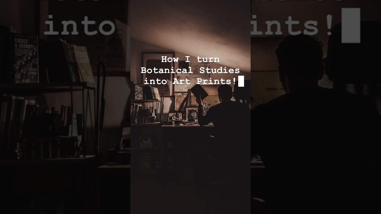 HOW I TURN BOTANICAL STUDIES INTO ART PRINTS! | Fine Art & Ink Drawing #art #artwork #botany #shorts