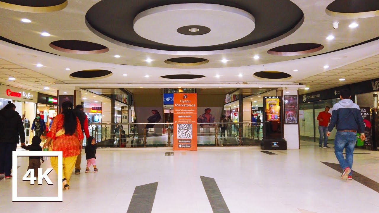 Virtual Walking Tour of Civil Mall in Kathmandu - 3D Audio | Walking in Kathmandu City | 4K - ASMR